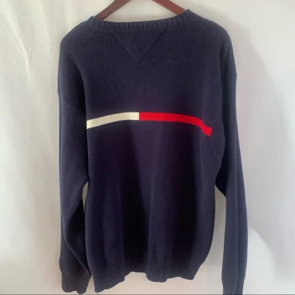 Tommy Hilfiger Sweater Vtg Classic Retro Flag Logo Colorblock Pullover Men XXL - Picture 6 of 6